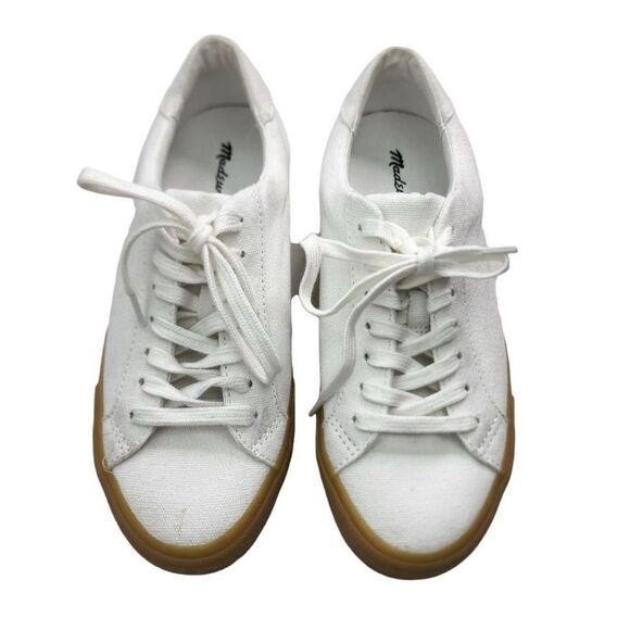 Madewell Sidewalk Lowtop White Canvas sneakers size 6.5 - Picture 2 of 7